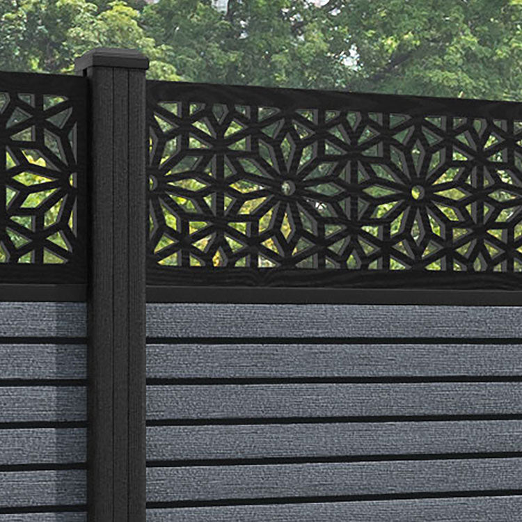 Hudson Narwa Fence Panel - Anthracite - with our composite posts