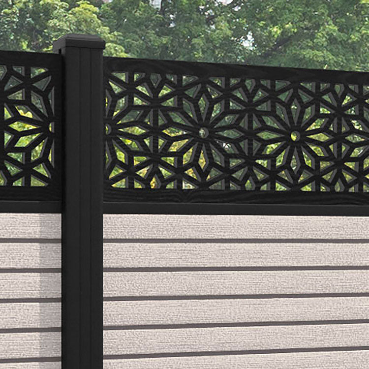 Hudson Narwa Fence Panel - Mid Stone - with our aluminium posts