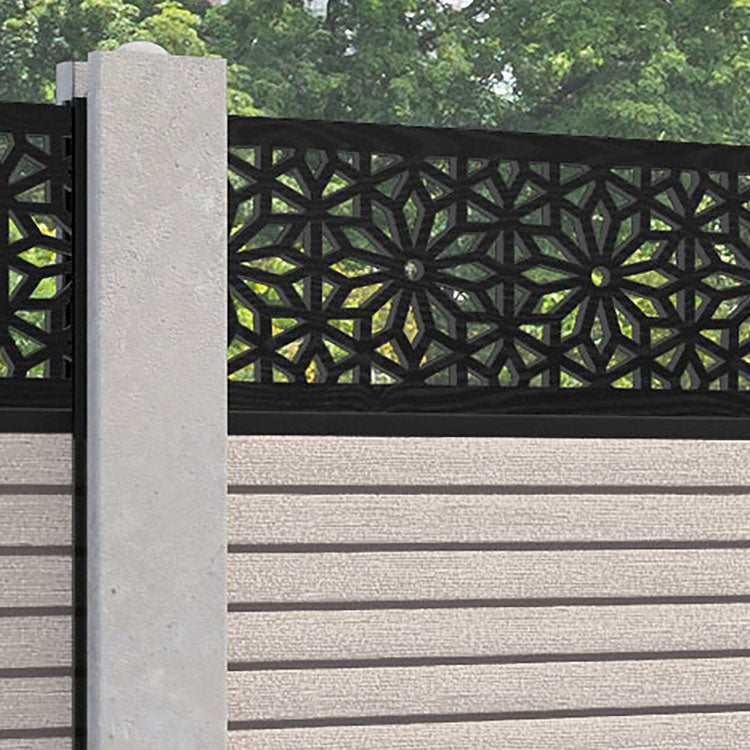 Hudson Narwa Fence Panel - Mid Stone - for existing concrete posts