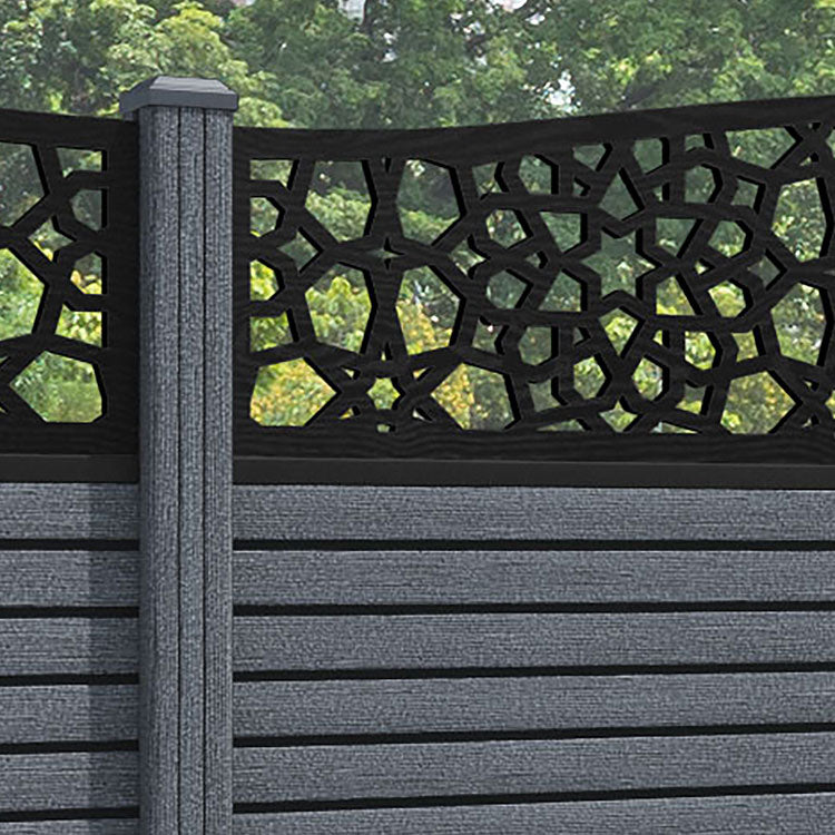 Hudson Nazira Curved Top Fence Panel - Anthracite - with our composite posts