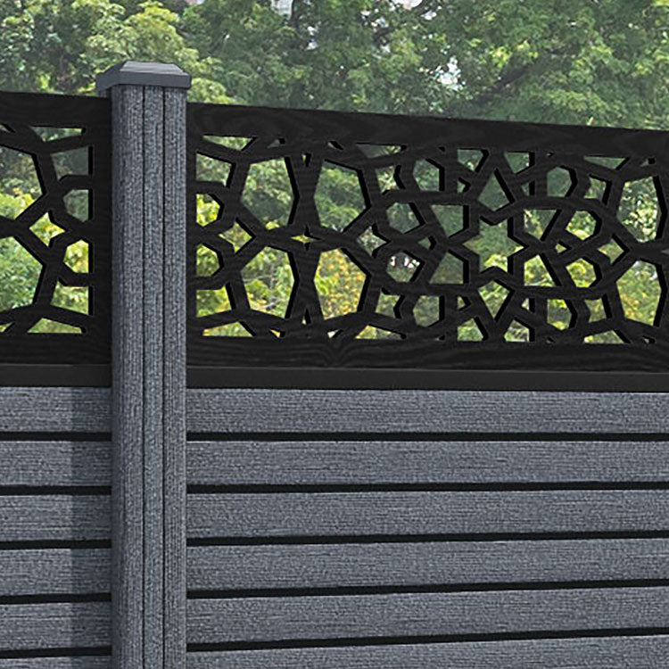 Hudson Nazira Fence Panel - Anthracite - with our composite posts