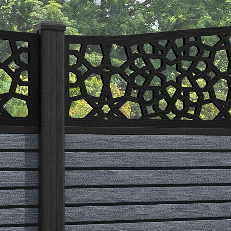Hudson Nazira Curved Top Fence Panel - Anthracite - with our composite posts