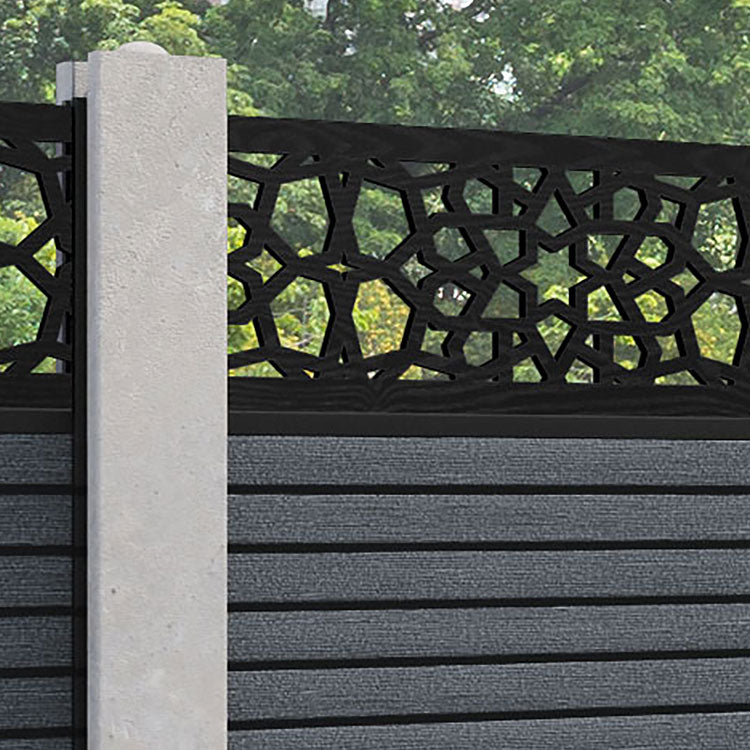 Hudson Nazira Fence Panel - Anthracite - for existing concrete posts