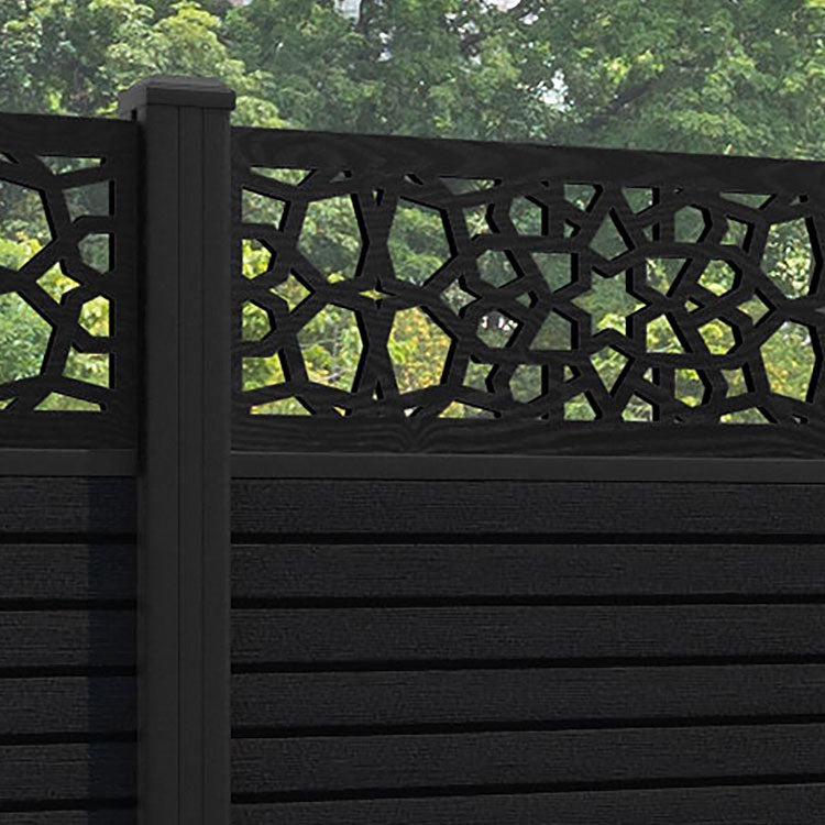 Hudson Nazira Fence Panel - Black - with our aluminium posts