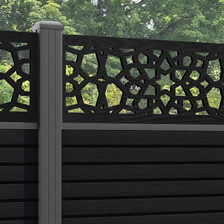 Hudson Nazira Fence Panel - Black - with our aluminium posts