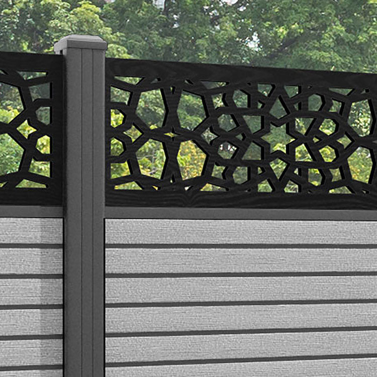 Hudson Nazira Fence Panel - Light Grey - with our aluminium posts