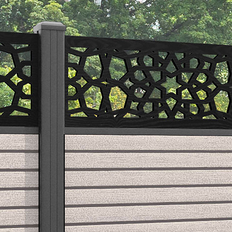 Hudson Nazira Fence Panel - Mid Stone - with our aluminium posts