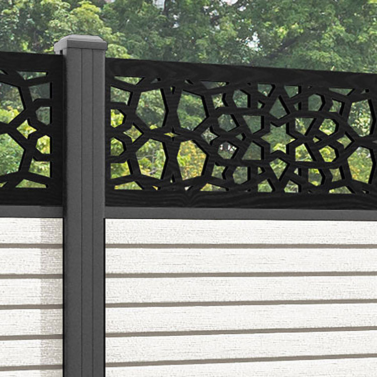 Hudson Nazira Fence Panel - Light Stone - with our aluminium posts