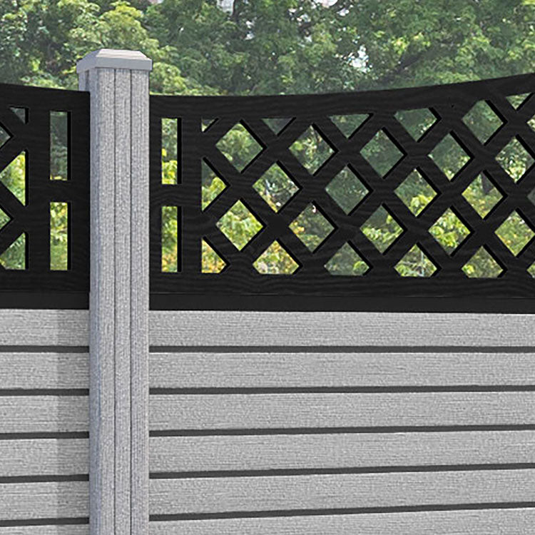 Hudson Oxford Curved Top Fence Panel - Light Grey - with our composite posts
