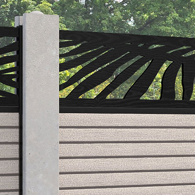 Hudson Palm Fence Panel - Mid Stone - for existing concrete posts