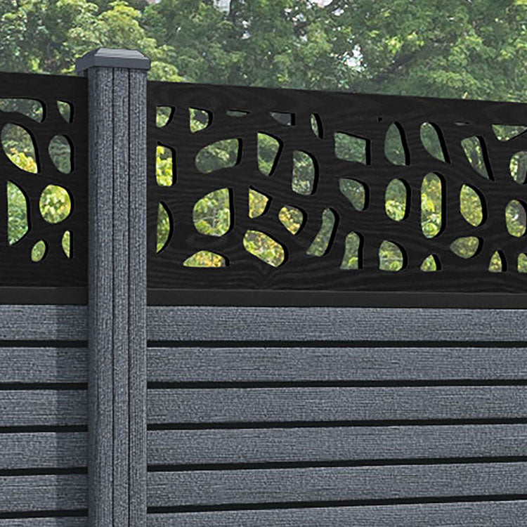 Hudson Pebble Fence Panel - Anthracite - with our composite posts