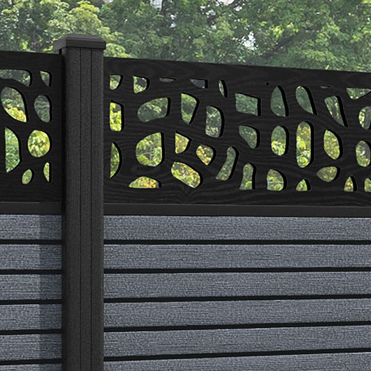 Hudson Pebble Fence Panel - Anthracite - with our composite posts