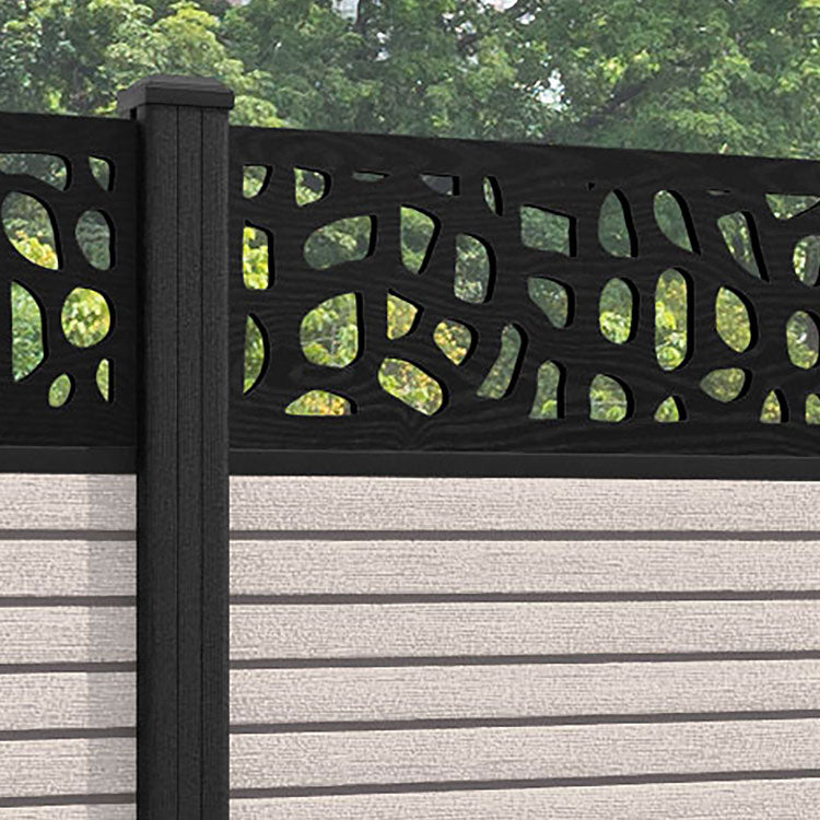 Hudson Pebble Fence Panel - Mid Stone - with our composite posts