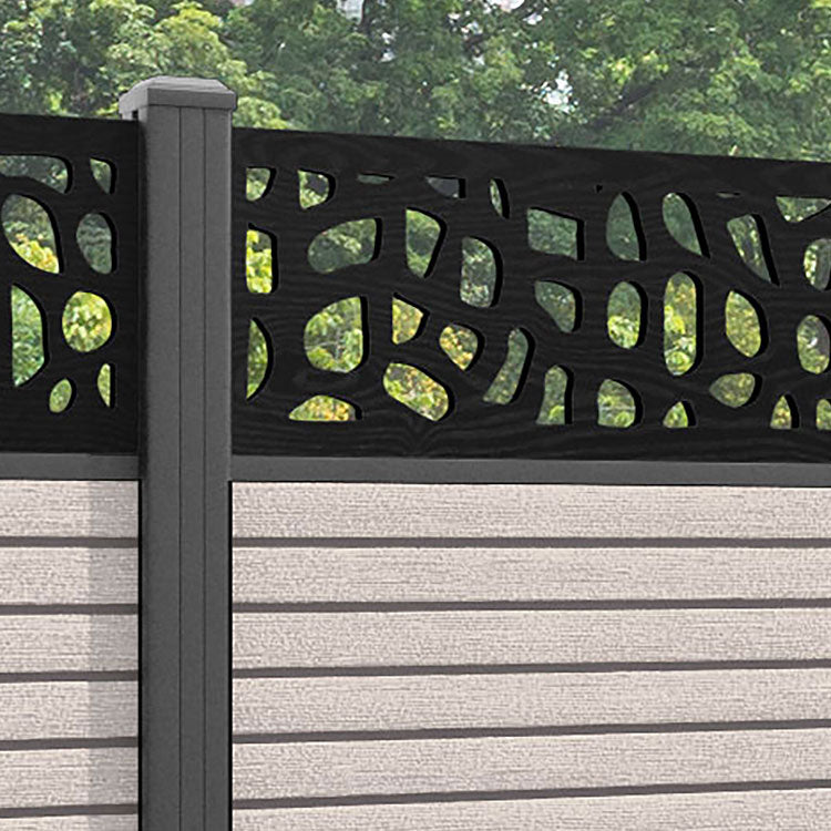 Hudson Pebble Fence Panel - Mid Stone - with our aluminium posts