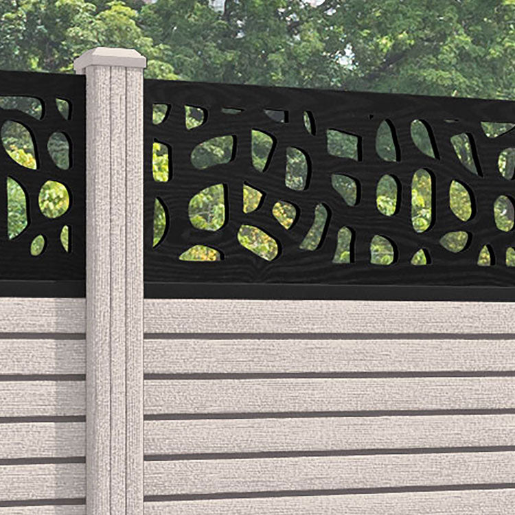 Hudson Pebble Fence Panel - Mid Stone - with our composite posts