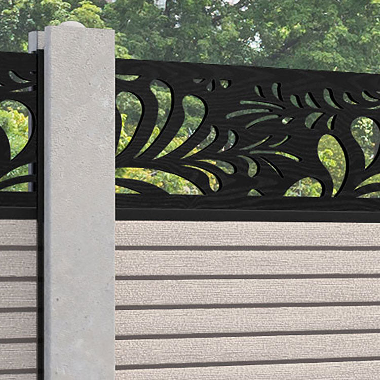 Hudson Petal Fence Panel - Mid Stone - for existing concrete posts