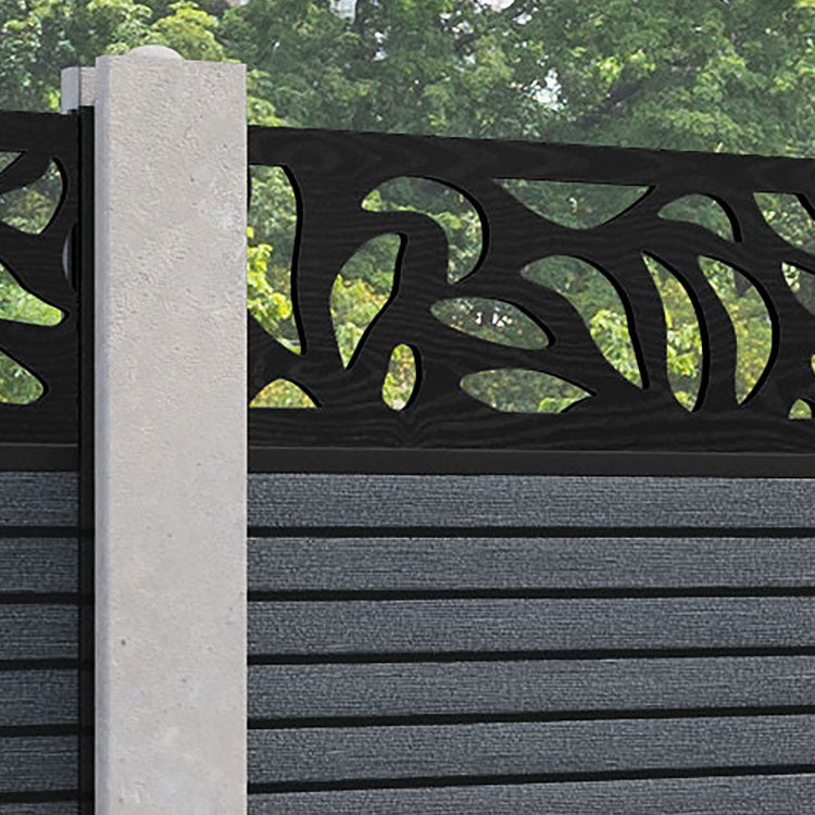 Hudson Plume Fence Panel - Anthracite - for existing concrete posts