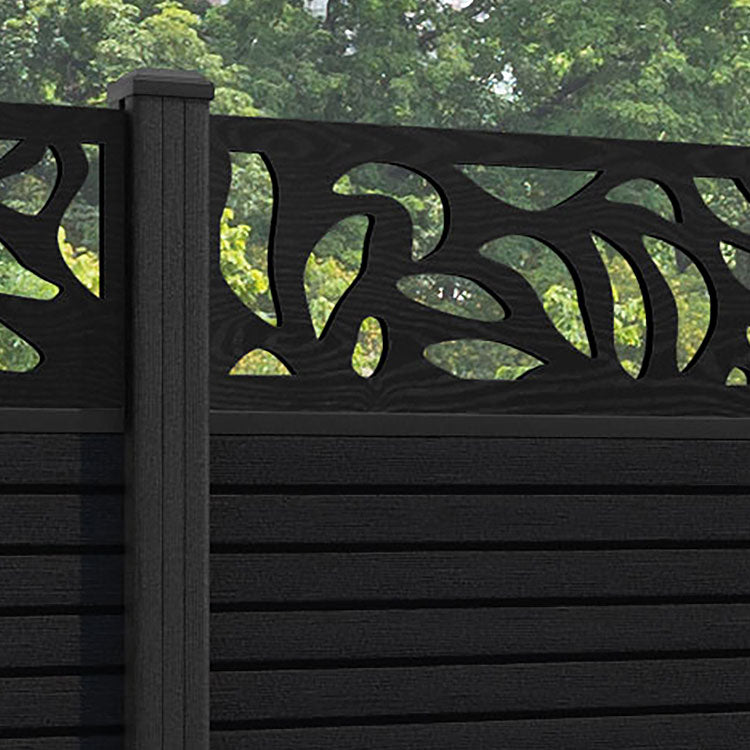Hudson Plume Fence Panel - Black - with our composite posts