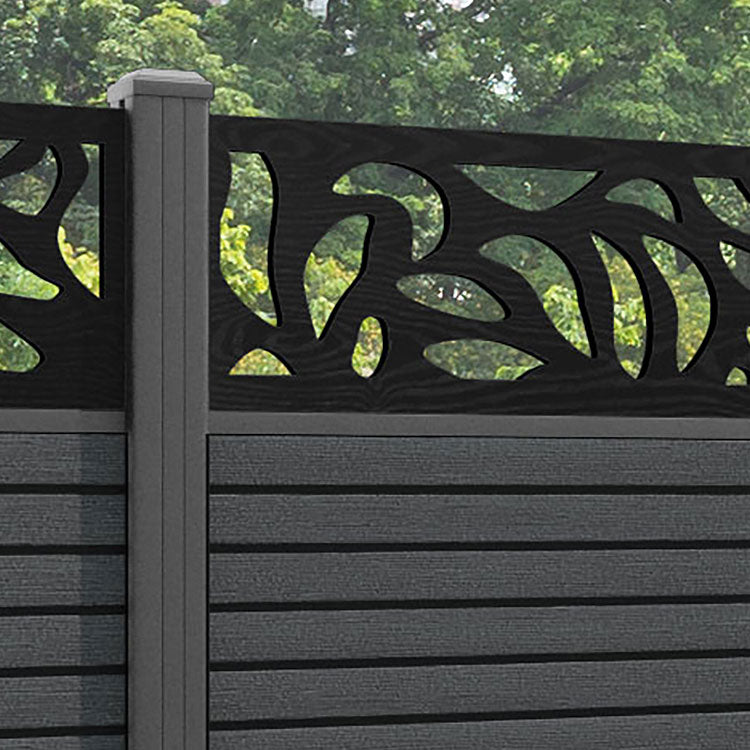 Hudson Plume Fence Panel - Dark Grey - with our aluminium posts