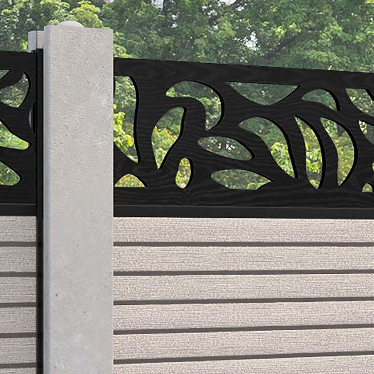 Hudson Plume Fence Panel - Mid Stone - for existing concrete posts