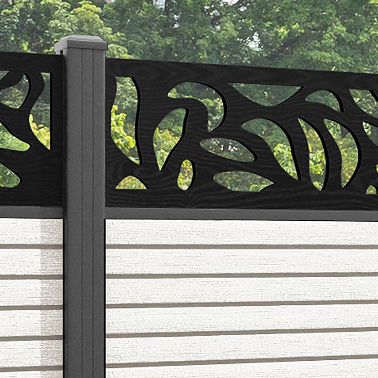 Hudson Plume Fence Panel - Light Stone - with our aluminium posts