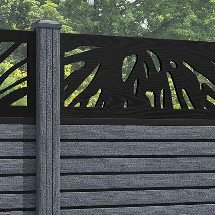 Hudson Poppy Fence Panel - Anthracite - with our composite posts