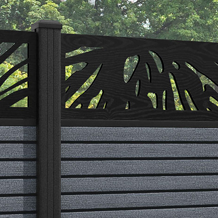 Hudson Poppy Fence Panel - Anthracite - with our composite posts