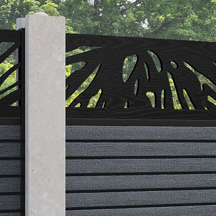 Hudson Poppy Fence Panel - Anthracite - for existing concrete posts