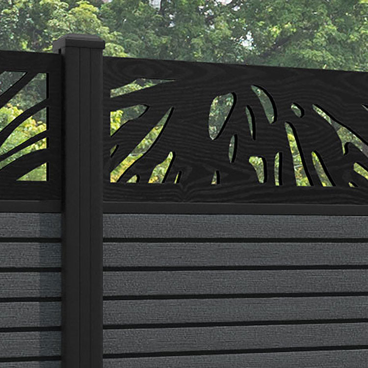 Hudson Poppy Fence Panel - Dark Grey - with our aluminium posts