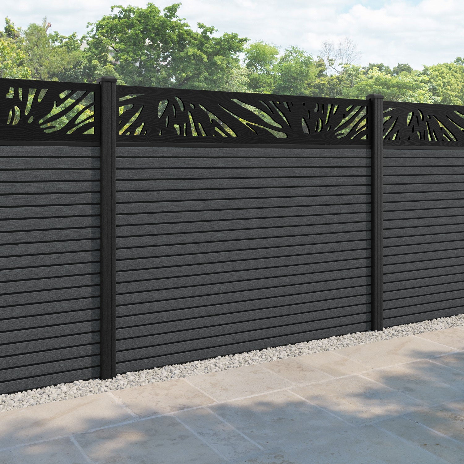 Hudson Poppy Fence Panel - Dark Grey - with our composite posts