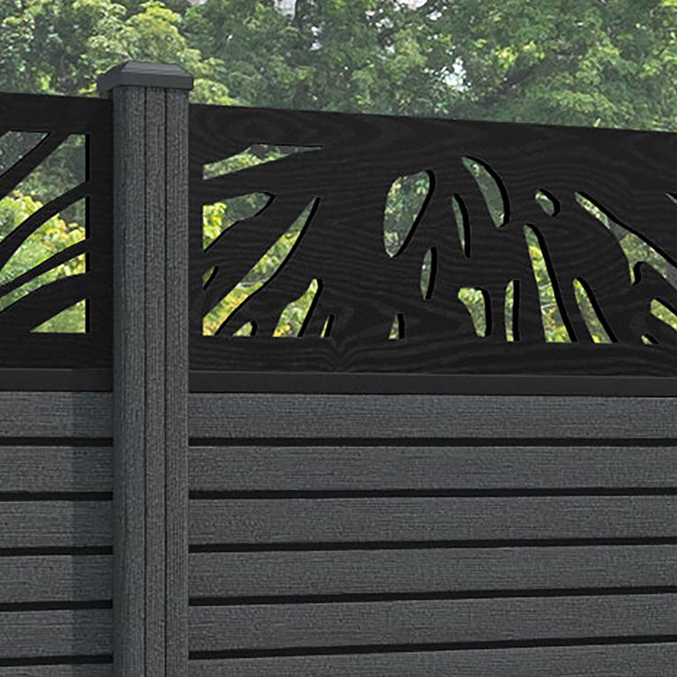 Hudson Poppy Fence Panel - Dark Grey - with our composite posts