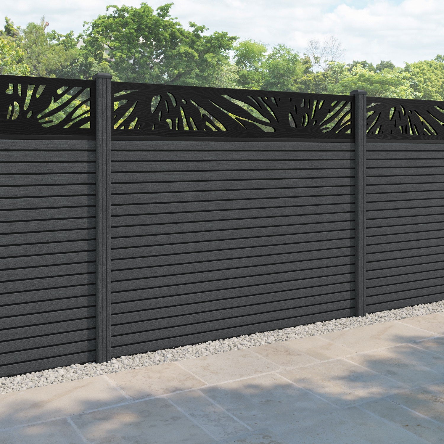 Hudson Poppy Fence Panel - Dark Grey - with our composite posts