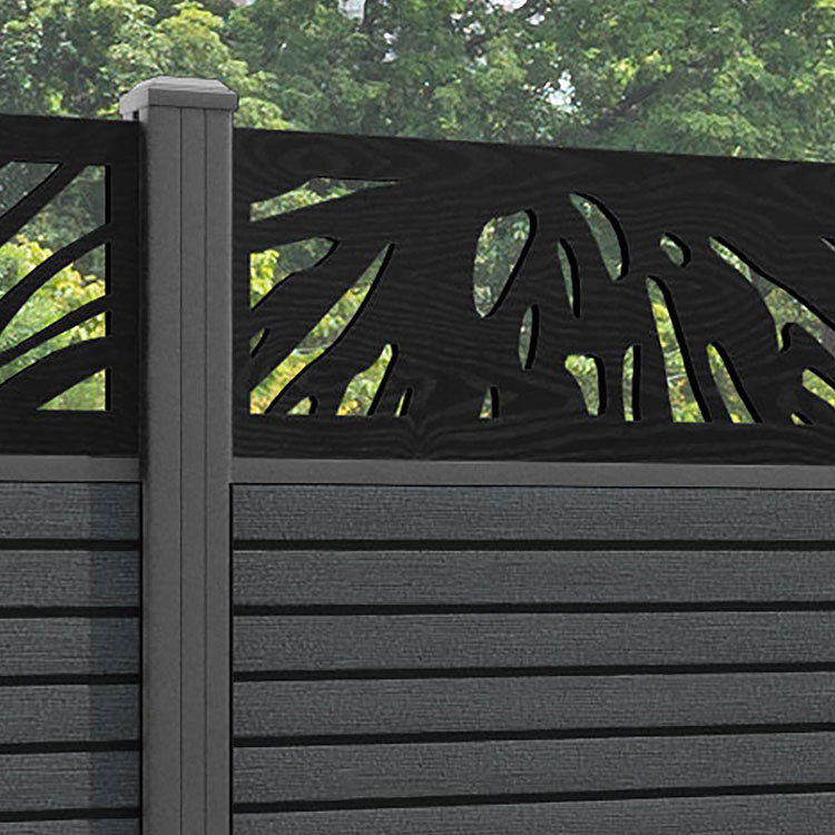 Hudson Poppy Fence Panel - Dark Grey - with our aluminium posts