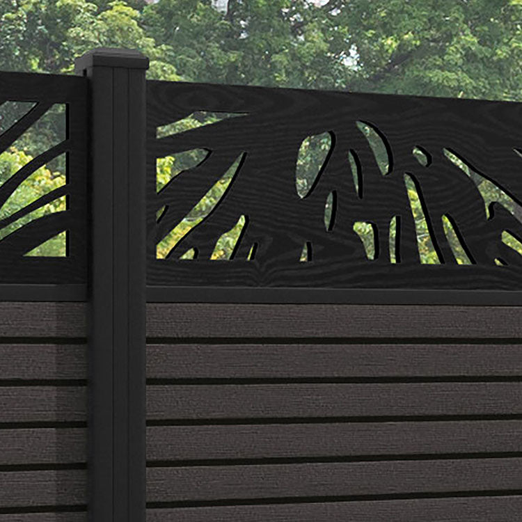 Hudson Poppy Fence Panel - Dark Oak - with our aluminium posts