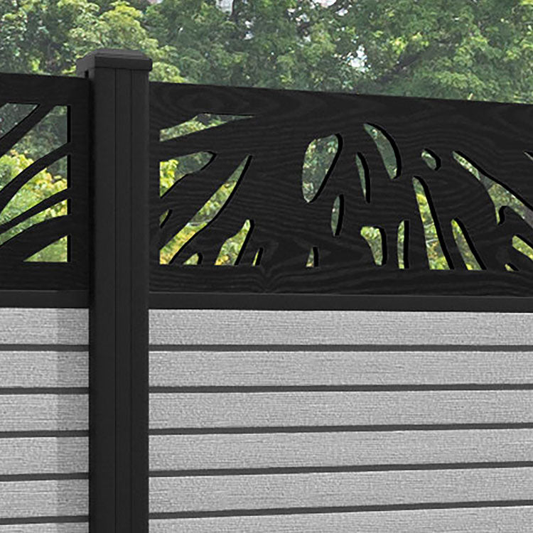 Hudson Poppy Fence Panel - Light Grey - with our aluminium posts