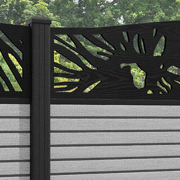 Hudson Poppy Curved Top Fence Panel - Light Grey - with our composite posts
