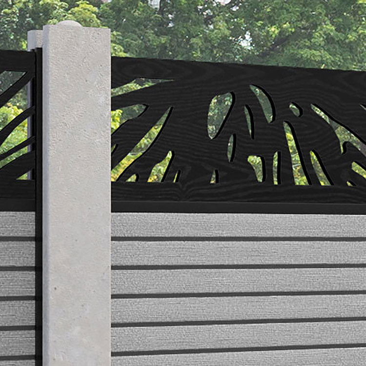 Hudson Poppy Fence Panel - Light Grey - for existing concrete posts