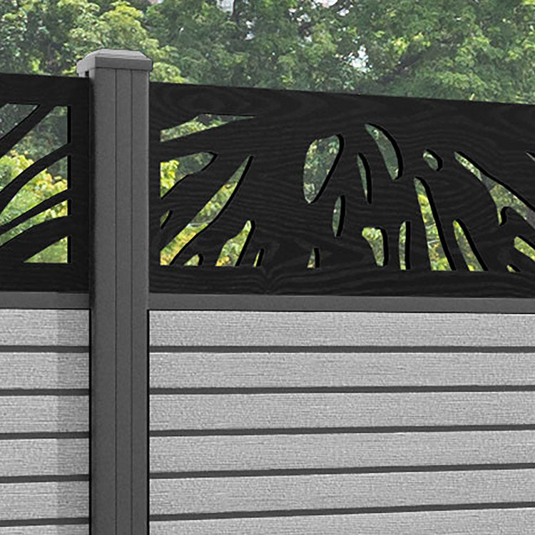 Hudson Poppy Fence Panel - Light Grey - with our aluminium posts