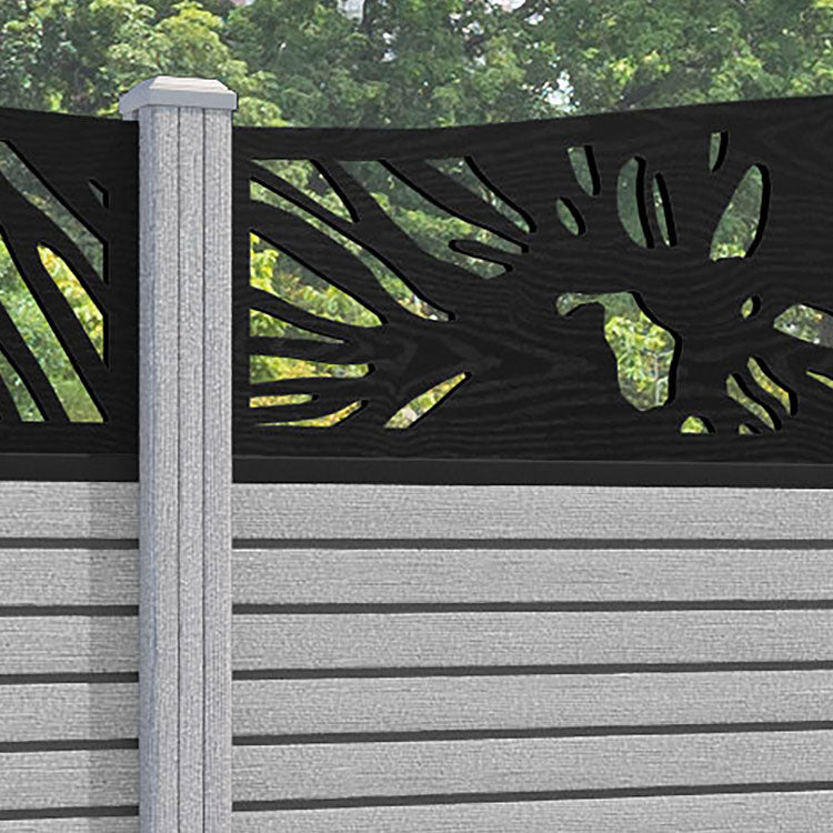 Hudson Poppy Curved Top Fence Panel - Light Grey - with our composite posts