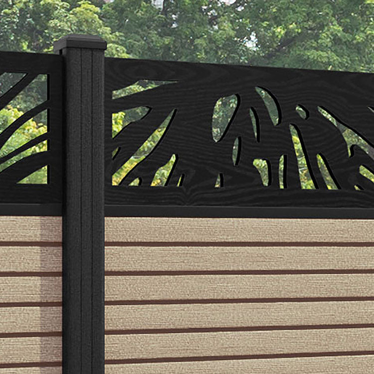 Hudson Poppy Fence Panel - Light Oak - with our composite posts