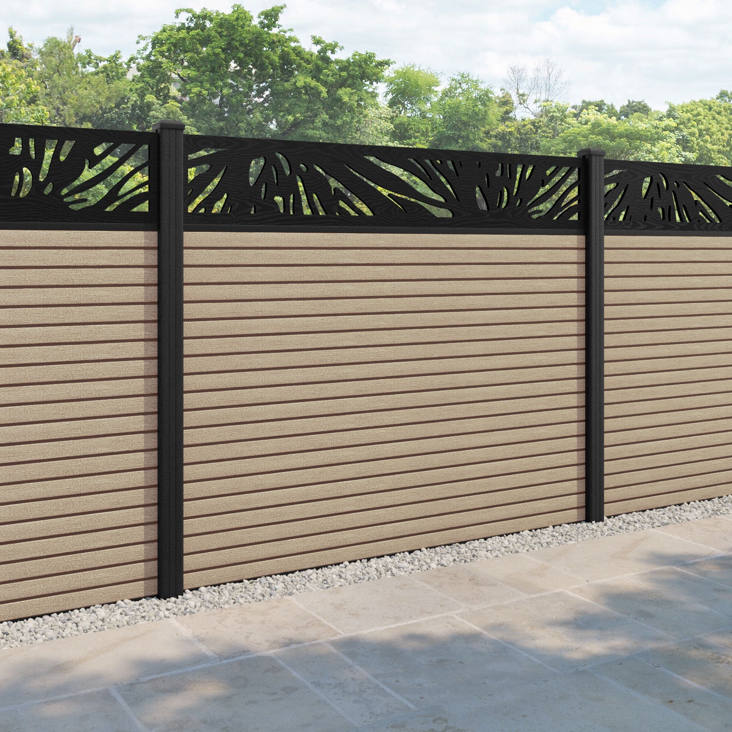 Hudson Poppy Fence Panel - Light Oak - with our composite posts