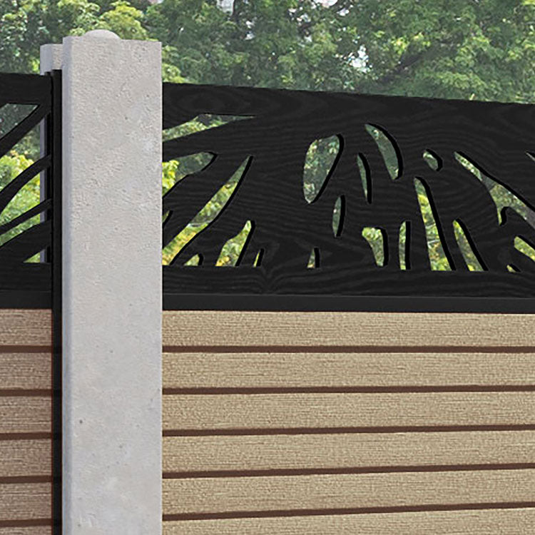 Hudson Poppy Fence Panel - Light Oak - for existing concrete posts