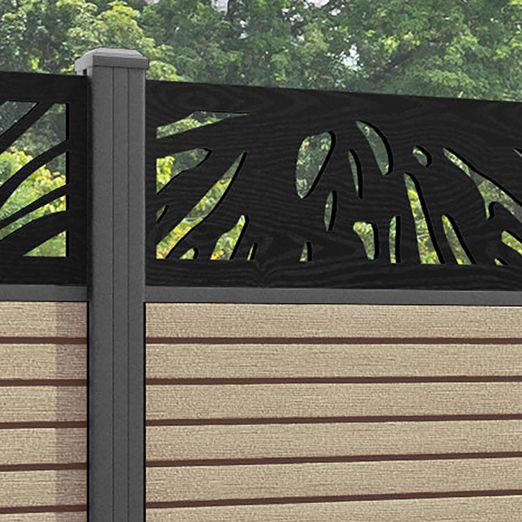 Hudson Poppy Fence Panel - Light Oak - with our aluminium posts