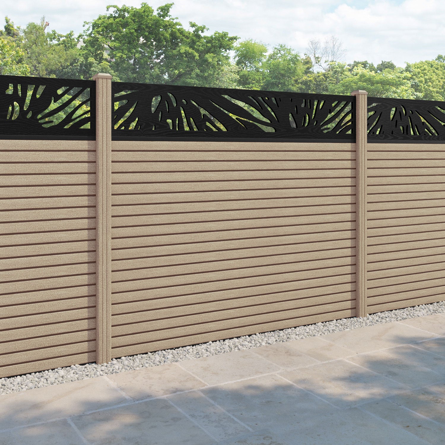 Hudson Poppy Fence Panel - Light Oak - with our composite posts