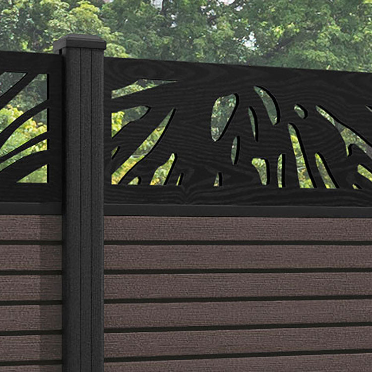 Hudson Poppy Fence Panel - Mid Brown - with our composite posts
