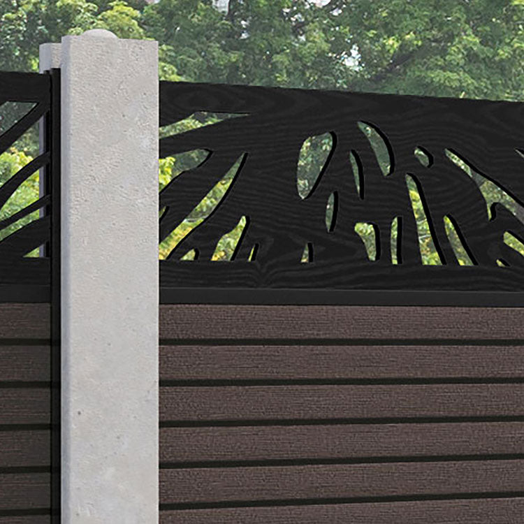 Hudson Poppy Fence Panel - Mid Brown - for existing concrete posts