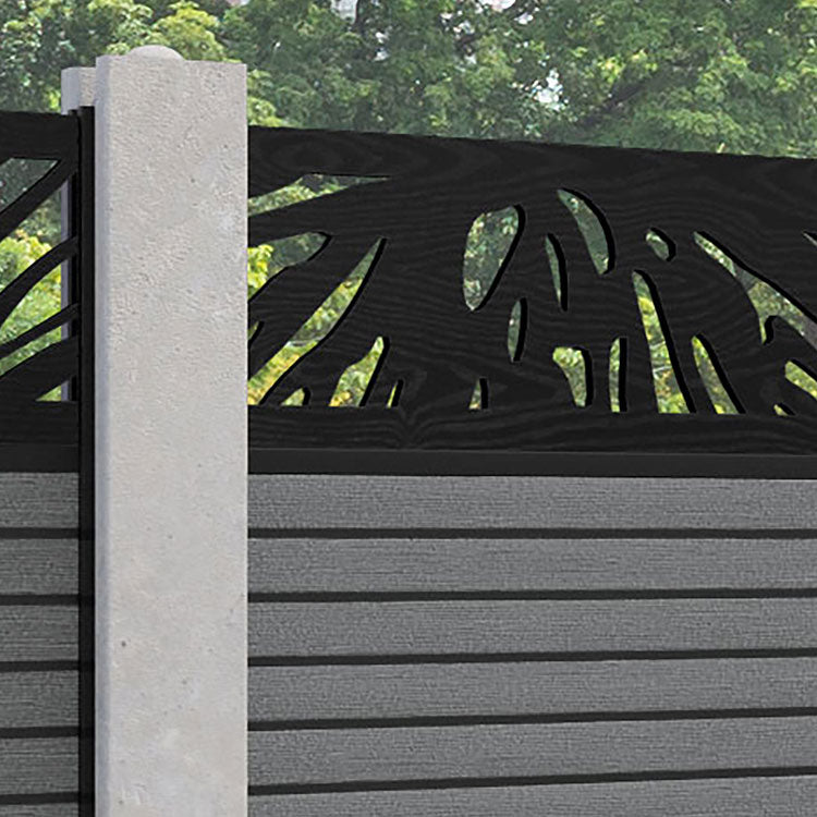 Hudson Poppy Fence Panel - Mid Grey - for existing concrete posts