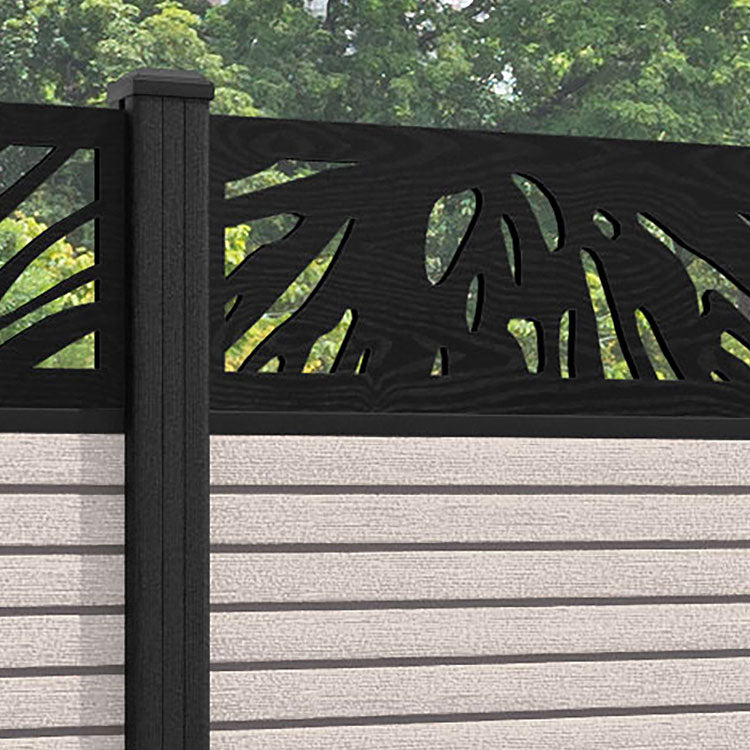 Hudson Poppy Fence Panel - Mid Stone - with our composite posts