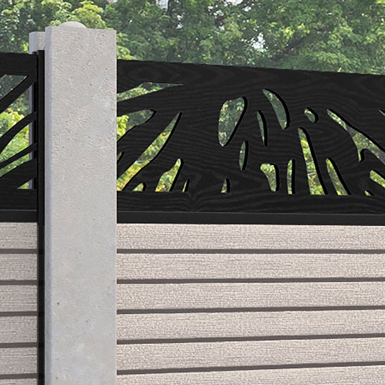 Hudson Poppy Fence Panel - Mid Stone - for existing concrete posts