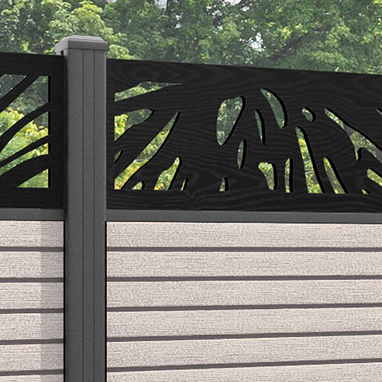 Hudson Poppy Fence Panel - Mid Stone - with our aluminium posts